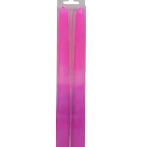 Ashland Unscented Neon Taper Candles- Pink - Picture 2 of 4